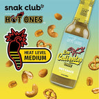 Snak Club x Hot Ones Smoky Sweet Snack Mix, Spicy Snacks with Peanuts, Pretzels, Sesame Sticks, Toasted Corn & Cashews, Inspired by Hot Ones Hot Sauce, 4.5 oz Resealable Bag (6 Count)