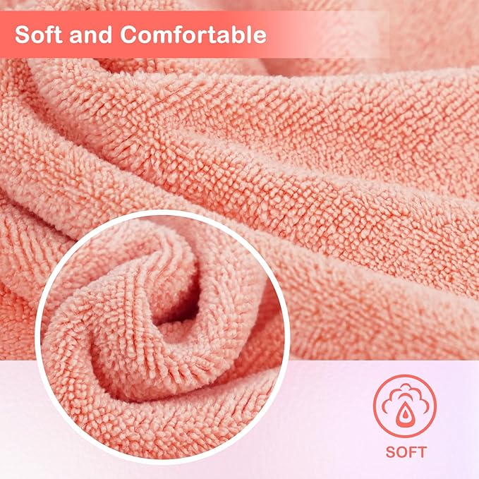 Makeup Remover Cloth 12 x 12 Inch, Reusable Makeup Remover Towels for Washing Face, 6 Pack Washable Microfiber Face Cloth Fast Drying Washcloth, Coral