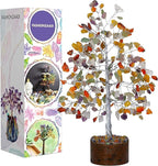 FASHIONZAADI 7 Chakra Tree of Life - Crystal Tree for Positive Energy, Feng Shui Home Decor, Wire Bonsai, Crystal Decor - Spiritual Gift, Meditation