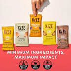 KiZE Energy Bars - Gluten Free, Dairy Free, Non-GMO, and High Protein Meal Replacement Energy Bars, Clean and Simple Food Ingredients - Best Sellers Variety Pack, 7-10g High Protein Snacks, (30 Count)