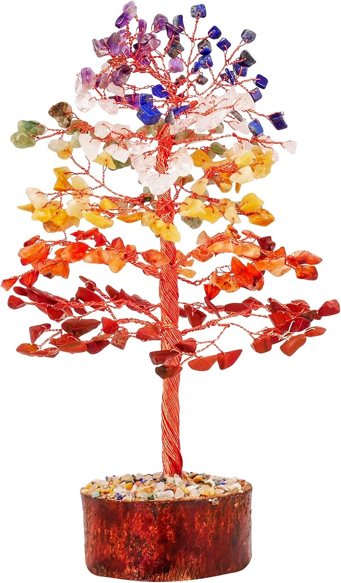FASHIONZAADI Premium Crystal Tree of Life – 7 Chakra Tree for Healing, Harmony, Positive Energy, Luck & Manifestation – Spiritual Gifts for Women