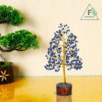 FASHIONZAADI Lapis Lazuli Crystal Tree - Blue Crystal Spiritual Gifts - Meditation Decor - Good Luck Fortune Tree - Feng Shui - Natural Gemstone - Prosperity Stones