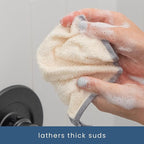 S&T INC. Exfoliating Washcloths, Dual Sided for Face and Body Scrub Towel, 9.9 Inch x 9.9 Inch, Grey, 3 Pack