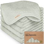 6-Pack Baby Washcloths - Soft Absorbent Viscose from Bamboo Wash Cloths for Babies, Kids, Toddlers, Infant, Newborn Bath Towels, Gentle on Sensitive Skin, 10x10 Reusable Face Towels (Dove)