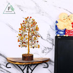 FASHIONZAADI Gemstone Money Tree Reiki Healing Chakra Balancing Handmade Bonsai Trees Spiritual Gift Aura Cleansing Good Luck Home Decor (Mix Chakra Golden Wire)