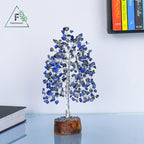FASHIONZAADI Lapis Lazuli Tree - Crystal Chakra Tree of Life - Gemstone Feng Shui Decor - Chakra Home Decor - Crystal Gifts for Women, Spiritual Gift