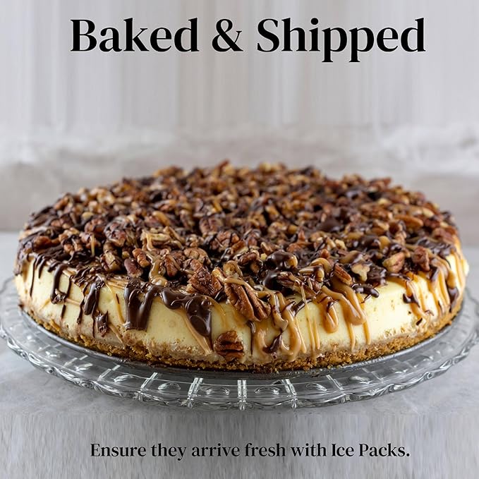 Andy Anand Luxurious 9" Turtle Cheesecake | Freshly Baked With California Cream Cheese, Chocolate Chips, Nuts & Caramel | No Preservatives, All-Natural Ingredients | Exquisitely Rich & Decadent (2 lb)