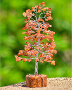 FASHIONZAADI Carnelian Chakra Tree of Life - Crystal for Positive Energy, Handmade Gemstone Feng Shui Decor, Good Luck Money Tree Bonsai - Orange Healing Crystals for Sacral Chakra, Prosperity Gift