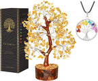 YATSKIA Yellow Aventurine Crystal Tree of Life - Gemstone Tree Home Decor - Feng Shui Crystals - Positive Energy Gifts - Reiki Gifts