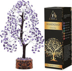 FASHIONZAADI Amethyst Crystal Tree - Chakra Crystals - Money Gem Tree - Purple Home Decor - Feng Shui Crystal - Chakra Crystals - Prosperity Stone - Gifts for Women