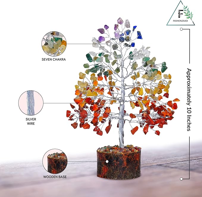 FASHIONZAADI Seven Chakra Crystal Tree Birthday Gifts for Women, Healing Crystal Tree of Life Sister Gifts Room & Home Decor Gift for Mom Her Positive Energy New Home House Warming Gift Women Unique