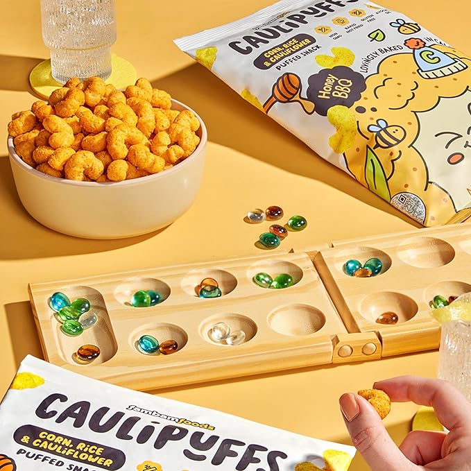 CauliPuffs - Corn, Rice, and Cauliflower Gluten Free Puffed Snack (15 X 0.75oz Bags, Honey BBQ)