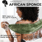 African Net Sponge Authentic - Afro Scrub Exfoliating Net Sponge with Knots - African Bath Sponges for Body Scrubber Exfoliator - Back Scrubber for Shower Bathing Accessories