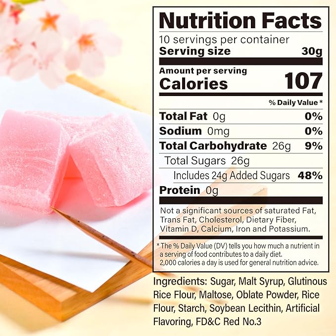 YAMASAN KYOTO UJI Japanese Sakura Mochi Candies, Real Traditional Cherry blossom Rice Cakes, 300g/10.58oz, Japanese Snacks, Japanese Candy, Individually Wrapped