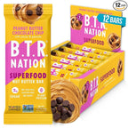 B.T.R. Nation Vegan Keto Superfood Protein Bars - Peanut Butter Chocolate Chip BLISS | (12) Bars | Low Carb, Plant Based, Gluten Free, Free of Sugar Alcohols & Boosted with Powerful Superfoods!