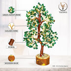 YATSKIA Green Aventurine Gemstone Tree Natural Stone Feng Shui Wire Bonsai Seven Chakra Jewelry Trees of Life Necklace Good Luck Handmade Prosperity Success Stones Gift Home Office Desk Shelves Décor