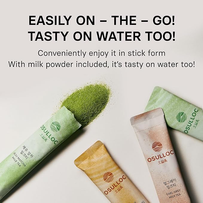 OSULLOC Original Milk Tea (7oz X 10 Packets), Easy on-the-go Stick type Powder Blended tea, Milk Tea with Woody flavored tea & creamy milk