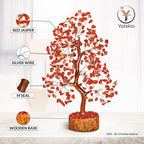 YATSKIA Red Jasper Crystal Tree of Life - Crystals and Stones - Home Office Decor - Desk Accessories - Bonsai Tree - Gemstones and Crystals