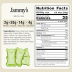 Jammy's™ - Sour Green Apple Gummy Bears | Sugar-Free & Vegan-Friendly | Keto-Friendly, Gluten-Free, Low Carb, High Fibre & Naturally Fruity | Delicious, Soft & Chewy | Box of 6 x 50g Bags