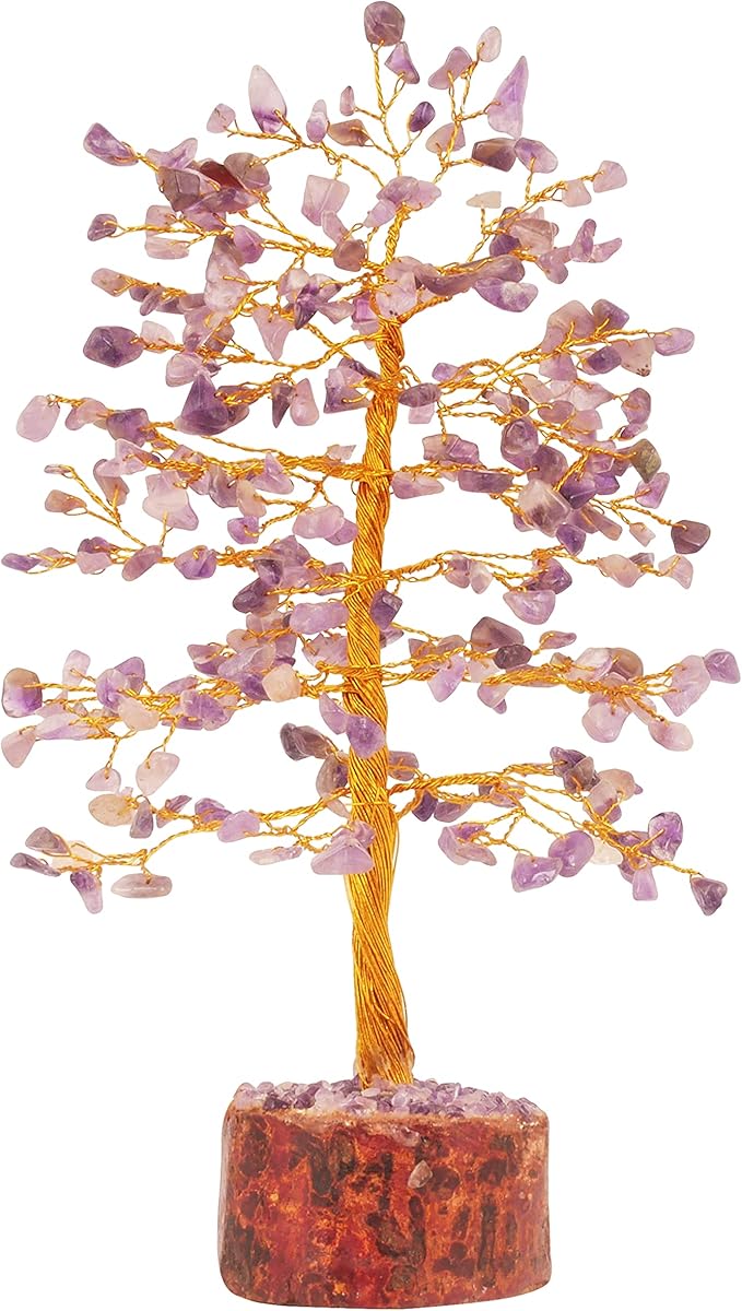 FASHIONZAADI Amethyst Crystals Tree of Life - Stones and Crystals - Bonsai Tree - Good Luck Gifts for Women - Meditation Accessories - Chakra Stones Decor