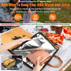 BBQ Blanket for Resting Meat,Smoker Meat Resting Blanket, Reusable Smoker Grilling Meat Insulated Resting Bag with Wide Mouth for Large Brisket/Beef/Pork Shoulders/Turkeys (BBQ Blanket 21in)