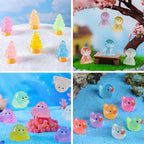 130pcs Various Luminous Mini Resin Animal Figurines Glow in The Dark Miniature Figures Ornament Fairy Garden Accessories Aquarium Landscape Bonsai Dollhouse Decor