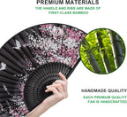 Amajiji 8.27"(21cm) Hand Held Bamboo Silk Folding Fan Hand Fan,Chinese/Japanese Charming Elegant Vintage Retro Style,Women Ladys Girls Best Gifts (Black Butterfly)