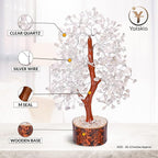 YATSKIA Clear Quartz Crystal Tree - Sculpture, Handmade 100% Natural Gemstones, Customizable, Home Decor, Feng Shui, Housewarming Gift