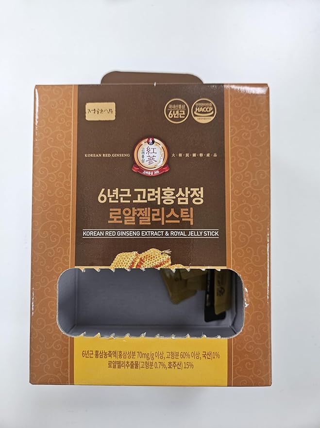 6-Year Korean Red Ginseng Extract & Royal Honey | 100 Sticks | Sweet Flavor | 70mg Ginseng, 15% Australian Honey | Energy, Focus, Fatigue, Immune Support | Daily Supplement for Men & Women