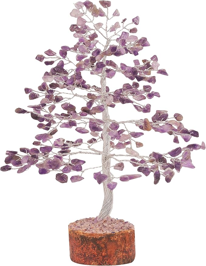 FASHIONZAADI Amethyst Crystals Tree of Life - Stones and Crystals - Bonsai Tree - Good Luck Gifts for Women - Meditation Accessories - Chakra Stones Decor