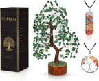 YATSKIA Green Aventurine - Money Trees, Chakra Crystalsm Crystal Trees as Home Decor, Healing Crystals, Tree for Home, Crystal Gifts for Women, Healing Crystals and Gemstones, Tree of Life Necklace