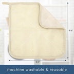 S&T INC. Exfoliating Washcloths, Dual Sided for Face and Body Scrub Towel, 9.9 Inch x 9.9 Inch, Cream, 3 Pack