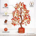 YATSKIA Red Jasper Crystals - Crystal Tree of Life - Gemstone Tree - Spiritual Items - Meditation Room Decor - Spiritual Decor - Reiki Gifts - Good Luck Charms - Metaphysical Gifts