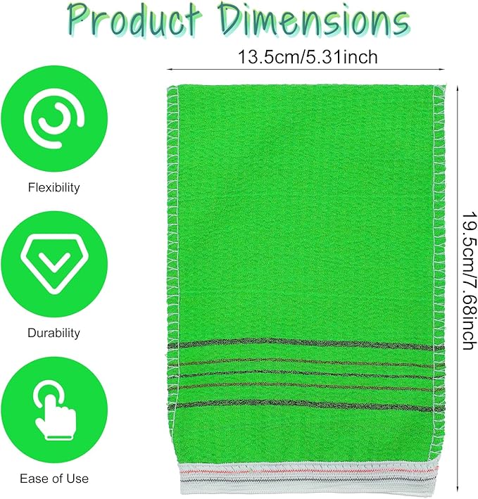 20 Pcs Exfoliating Mitt Washcloth Korean Scrub Bath Mitten 7.7 x 5.3 in Body Scrubber for Remove Dead Skin Grease, Cleaning Skin