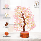 YATSKIA Rose Quartz Tree - Quartz Crystal Tree for Positive Energy - Birthday Gifts for Women - Feng Shui Decor - Gemstone Home Decor - Pink Desk Accessories