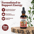 Active Ginseng Korean Red Panax Ginseng with Natural Ginsenosides - All-Natural Advanced Liquid Solution for 2X Absorption - Supports Healthy Energy, Vitality, Mood and More
