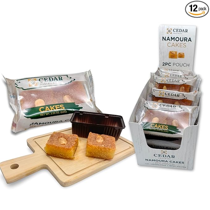 Cedar Pastries 2-Pack On-The-Go Almond Namoura Cakes (Case of 12)