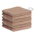 Makeup Remover Cloth 12 x 12 Inch, Reusable Makeup Remover Towels for Washing Face, 6 Pack Washable Microfiber Face Cloth Fast Drying Washcloth, Brown