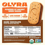 Olyra Dark Chocolate Sandwich Breakfast Biscuits, Healthy Snacks for Adults and Kids, Low Sugar, Organic Vegan Cookies, Office Snacks, USDA Certified, Non GMO 24 Packs