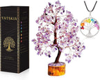 YATSKIA Amethyst Crystal Tree Stones and Crystals Tree of Life, Crystal Home Decor, Good Luck Gifts, Spiritual Gifts for Women