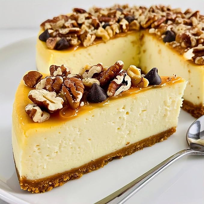 Andy Anand Luxurious 9" Turtle Cheesecake | Freshly Baked With California Cream Cheese, Chocolate Chips, Nuts & Caramel | No Preservatives, All-Natural Ingredients | Exquisitely Rich & Decadent (2 lb)