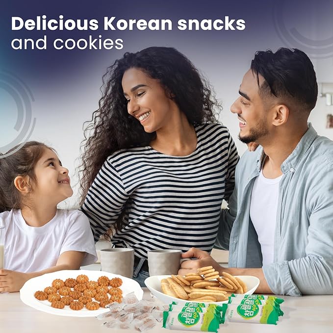[KOTASTIC] Korean Rice Crackers Snack 115g 참쌀선과, Yakgwa Korean Honey Cookies 200g 미니꿀 약과 과자 (Rice Crackers & Yakgwa) (Large, Rice and Honey)