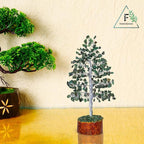 FASHIONZAADI Gemstone Money Tree Reiki Healing Chakra Balancing Handmade Bonsai Trees Spiritual Gift Aura Cleansing Good Luck Home Decor (Green Aventurine Silver Wire)
