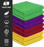 16 Pack Cotton Washcloths for Body and Face, 12x12 Inches, Multipurpose and Lightweight Wash Clothes for Face. Highly Absorbent - Travel and Bath Towel (Multi-Color)