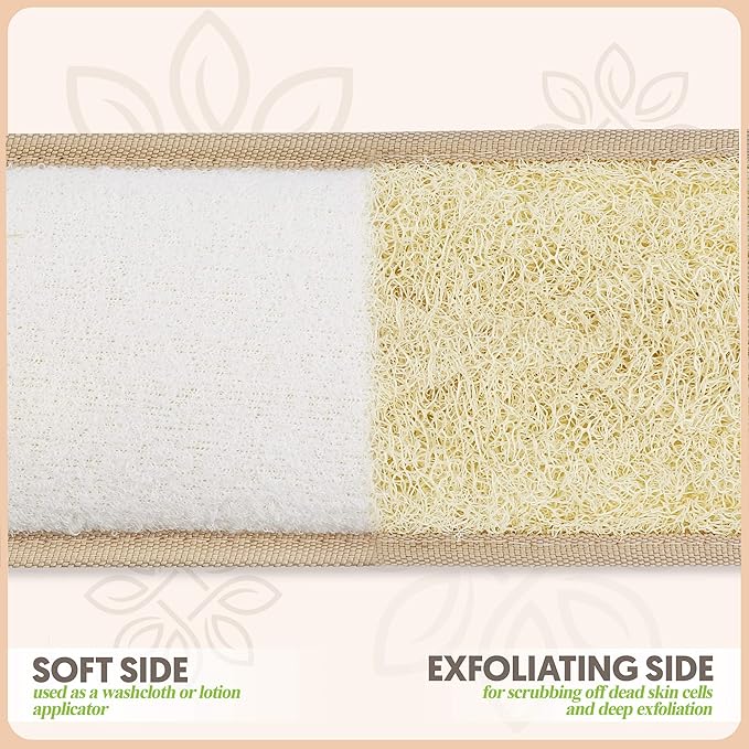 Almooni Natural Egyptian Loofah Back Scrubbers for Use in Shower, Exfoliating Natural Loofah Back Scrubber for Shower for Men and Women to Clean Your Back Deeply - 1 Count (1 Pack)