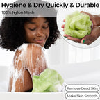 African Net Sponge Authentic - Afro Scrub Exfoliating Net Sponge with Knots - African Bath Sponges for Body Scrubber Exfoliator - Back Scrubber for Shower Bathing Accessories