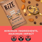 KiZE Energy Bars - Gluten Free, Dairy Free, Non-GMO, and High Protein Meal Replacement Energy Bars, Meal Bar, Clean and Simple Food Ingredients - Cookie Dough, 10g High Protein Snacks, (30 Count)