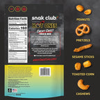 Snak Club x Hot Ones Smoky Sweet Snack Mix, Spicy Snacks with Peanuts, Pretzels, Sesame Sticks, Toasted Corn & Cashews, Inspired by Hot Ones Hot Sauce, 4.5 oz Resealable Bag (6 Count)