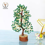 YATSKIA Green Aventurine Gemstone Tree Natural Stone Feng Shui Wire Bonsai Seven Chakra Jewelry Trees of Life Necklace Good Luck Handmade Prosperity Success Stones Gift Home Office Desk Shelves Décor