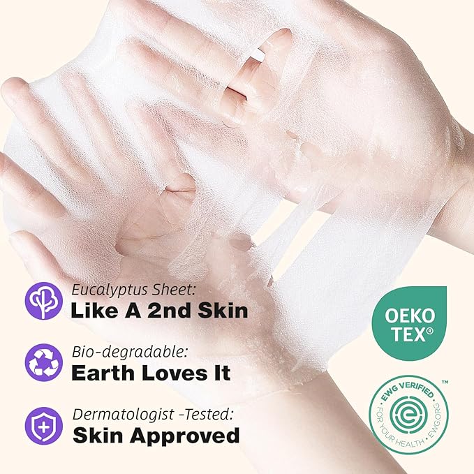 ZealSea Clean Beauty Face Masks Skincare, Minimalism 15 Ingredients Sheet Mask, Dopamine Color Design Facial Mask, Sleepover & Slumber Spa Party Supplies, Women Teen Girl Gifts Trendy Stuff, 14 Pack